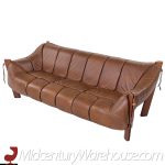 Percival Lafer Mp-211 Mid Century Brazilian Rosewood and Leather Sofa