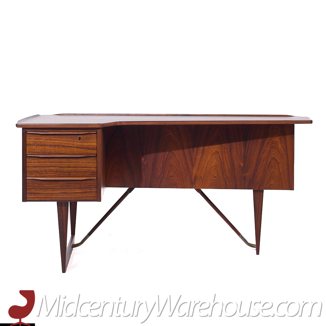 Peter Lovig Nielsen Mid Century Danish Rosewood Boomerang Desk