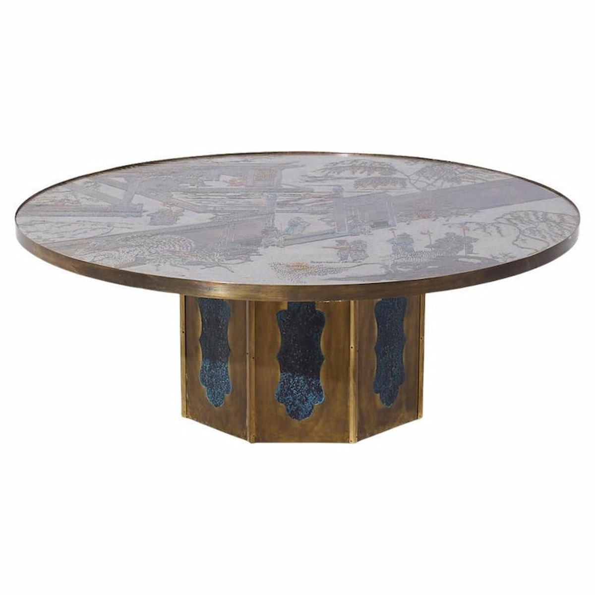 Philip and Kelvin Laverne Mid Century Chan Bronze Coffee Table