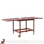 Poul Hundevad for Domus Mid Century Danish Teak Expanding Serving Bar Cart