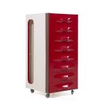 Raymond Loewy for Doubinsky Frères Df 2000 Mid Century Red Fiberglass Valet Cabinet