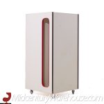 Raymond Loewy for Doubinsky Frères Df 2000 Mid Century Red Fiberglass Valet Cabinet