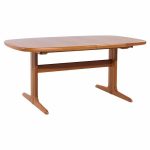 Skovby Mid Century Danish Teak Hidden Leaf Expanding Dining Table with 2 Leaves