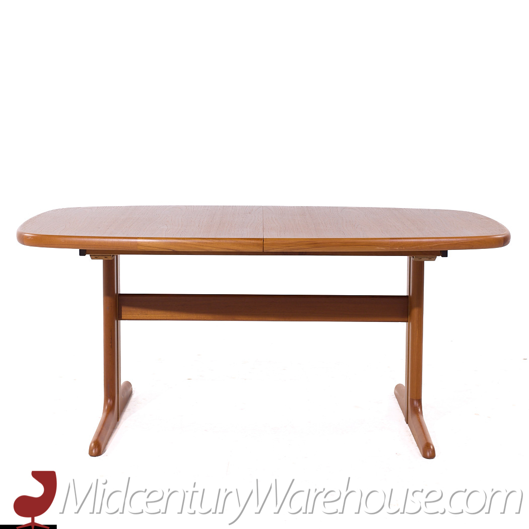 Skovby Mid Century Danish Teak Hidden Leaf Expanding Dining Table with 2 Leaves