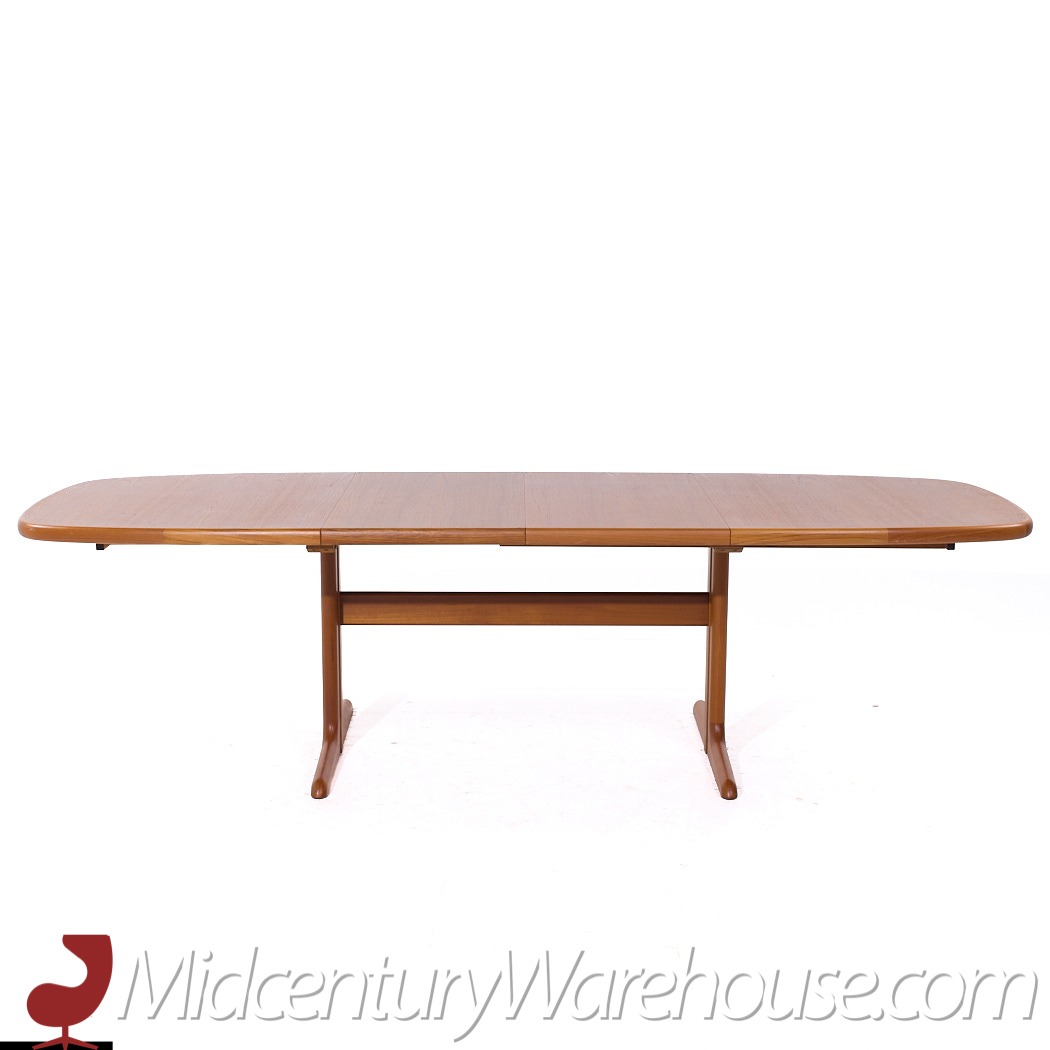 Skovby Mid Century Danish Teak Hidden Leaf Expanding Dining Table with 2 Leaves