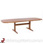 Skovby Mid Century Danish Teak Hidden Leaf Expanding Dining Table with 2 Leaves