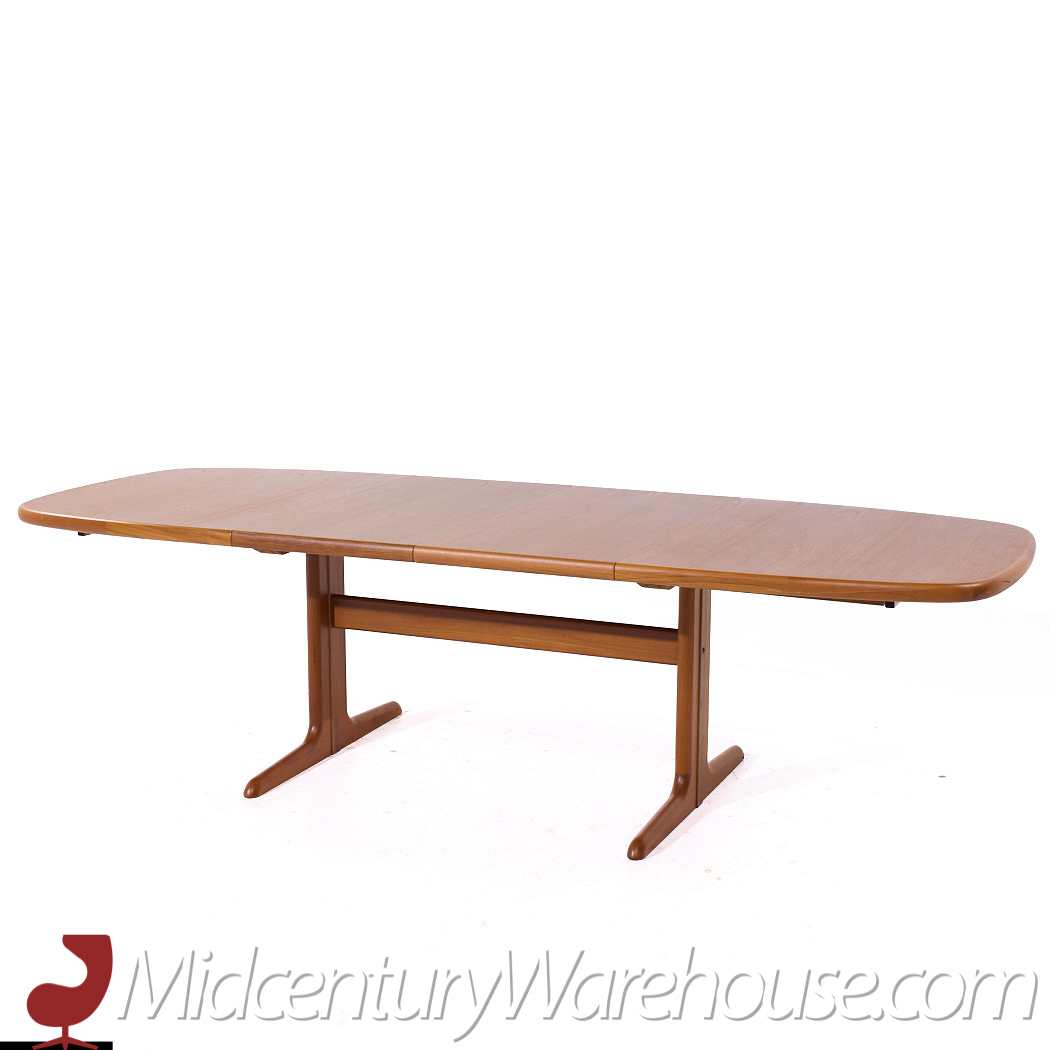 Skovby Mid Century Danish Teak Hidden Leaf Expanding Dining Table with 2 Leaves