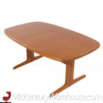 Skovby Mid Century Danish Teak Hidden Leaf Expanding Dining Table with 2 Leaves