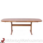 Skovby Mid Century Danish Teak Hidden Leaf Expanding Dining Table with 2 Leaves