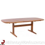 Skovby Mid Century Danish Teak Hidden Leaf Expanding Dining Table with 2 Leaves