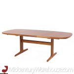 Skovby Mid Century Danish Teak Hidden Leaf Expanding Dining Table with 2 Leaves