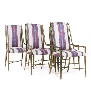 weiman warren lloyd for mastercraft imperial mid century brass dining chairs - set of 6