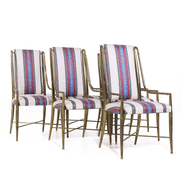 Weiman Warren Lloyd for Mastercraft Imperial Mid Century Brass Dining Chairs - Set of 6