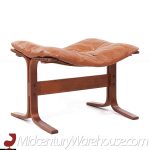 Westnofa Siesta Mid Century Leather and Bentwood Ottoman