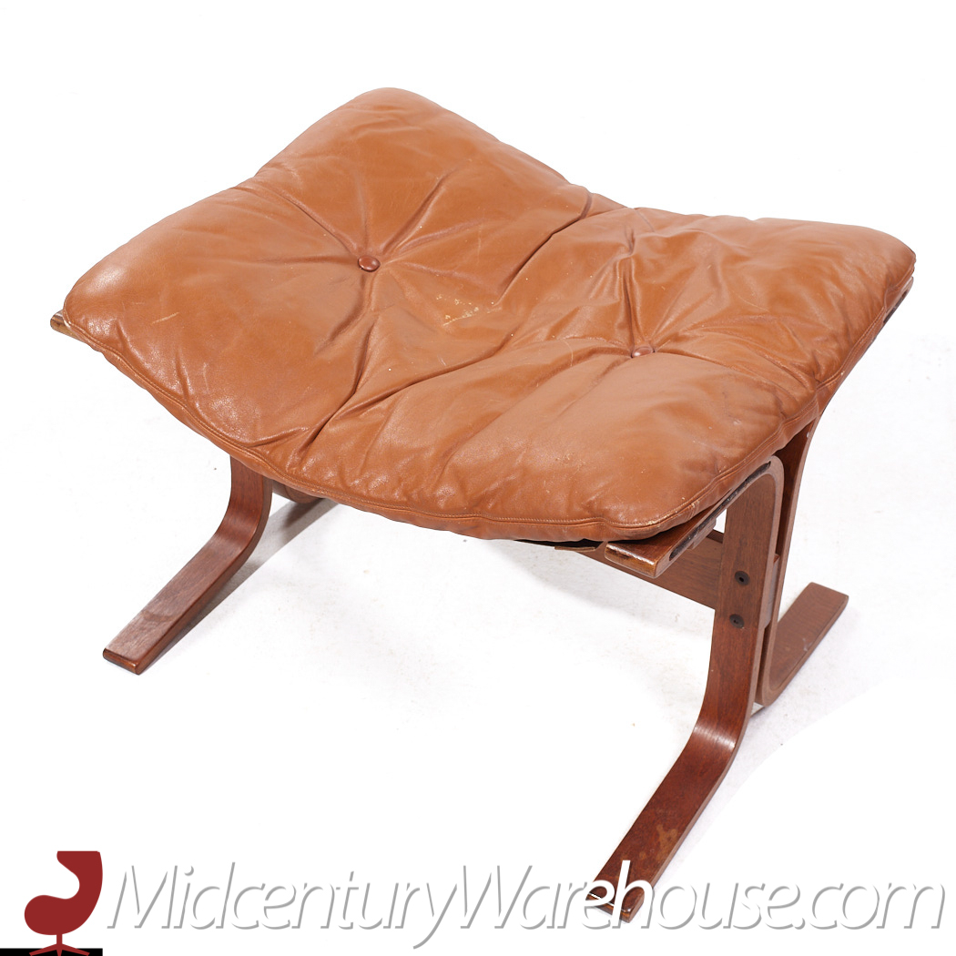 Westnofa Siesta Mid Century Leather and Bentwood Ottoman