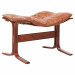 Westnofa Siesta Mid Century Leather and Bentwood Ottoman