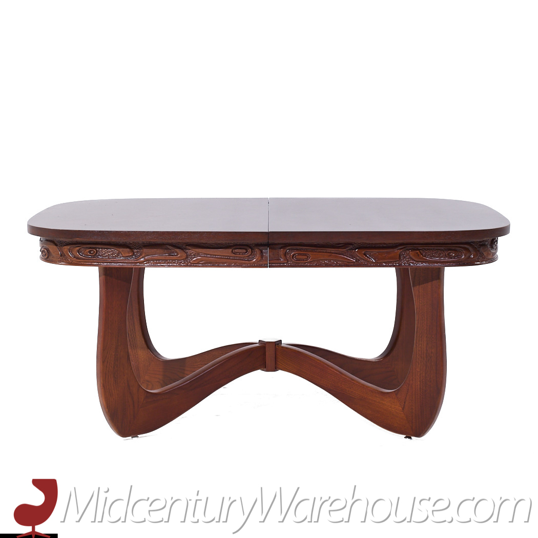 Witco Style Pulaski Oceanic Mid Century Expanding Dining Table with 2 Leaves