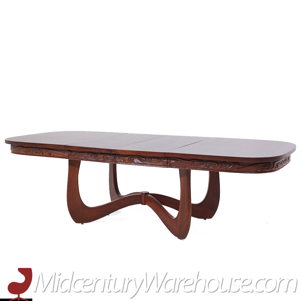 Witco Style Pulaski Oceanic Mid Century Expanding Dining Table with 2 Leaves