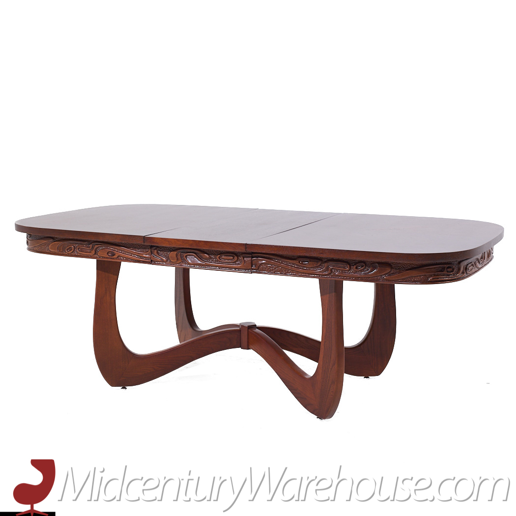 Witco Style Pulaski Oceanic Mid Century Expanding Dining Table with 2 Leaves