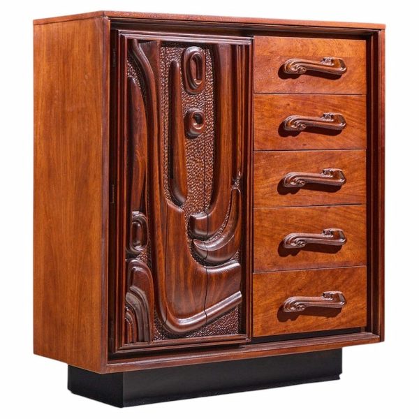 witco style pulaski oceanic mid century highboy armoire