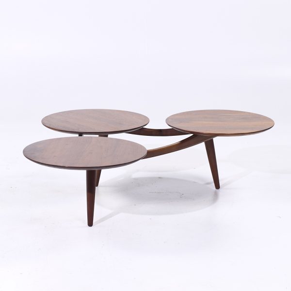 Ace-hi Mid Century Sculptural Walnut Coffee Table