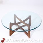 Adrian Pearsall Mid Century Walnut and Glass Coffee Table