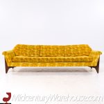 Adrian Pearsall Style Mid Century Walnut Gondola Sofa