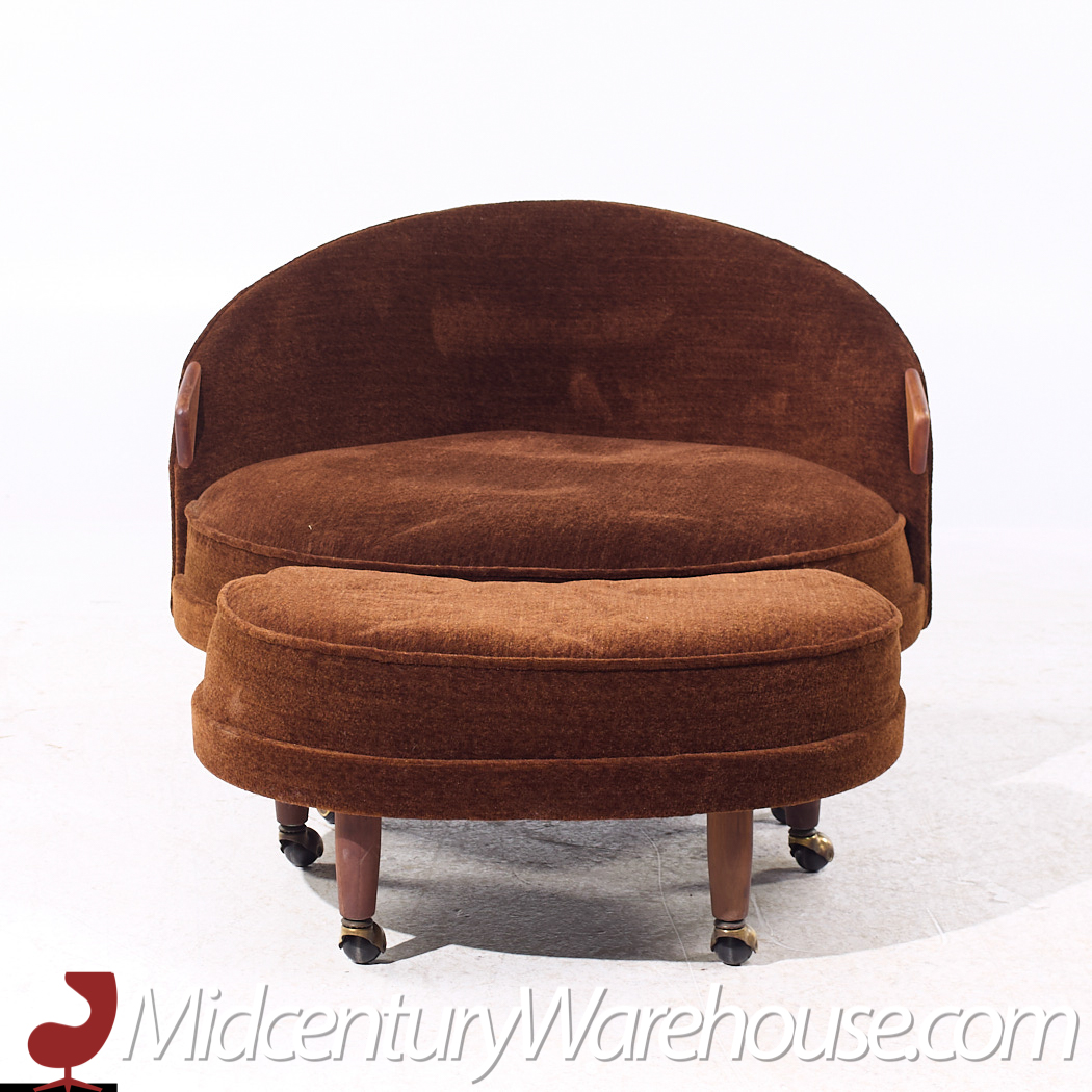 Adrian Pearsall for Craft Associates Mid Century Havana Chair with Ottoman