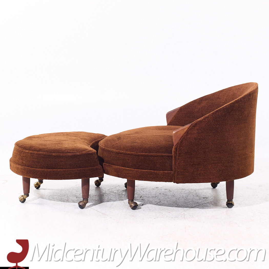 Adrian Pearsall for Craft Associates Mid Century Havana Chair with Ottoman