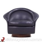 Adrian Pearsall for Craft Associates Mid Century Walnut Base Swivel Lounge Chair