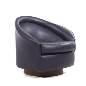 adrian pearsall for craft associates mid century walnut base swivel lounge chair