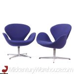 Arne Jacobsen for Fritz Hansen Mid Century Swan Chairs - Pair