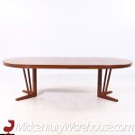 Arne Vodder Style Mid Century Danish Teak Expanding Dining Table with 2 Leaves