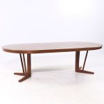 Arne Vodder Style Mid Century Danish Teak Expanding Dining Table with 2 Leaves