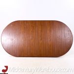 Arne Vodder Style Mid Century Danish Teak Expanding Dining Table with 2 Leaves