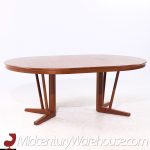 Arne Vodder Style Mid Century Danish Teak Expanding Dining Table with 2 Leaves