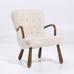 Arnold Madsen for Madsen & Schübel Mid Century Danish Clam Chair