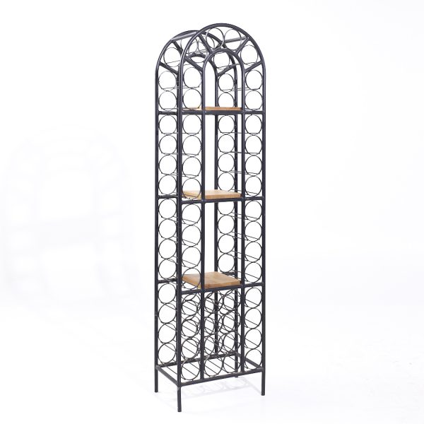 Arthur Umanoff Mid Century 40 Bottle Tall Iron Wine Rack