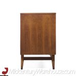 Broyhill Brasilia Mid Century Walnut and Brass Lowboy Dresser