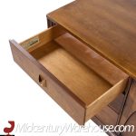 Broyhill Brasilia Mid Century Walnut and Brass Lowboy Dresser