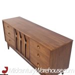 Broyhill Brasilia Mid Century Walnut and Brass Lowboy Dresser