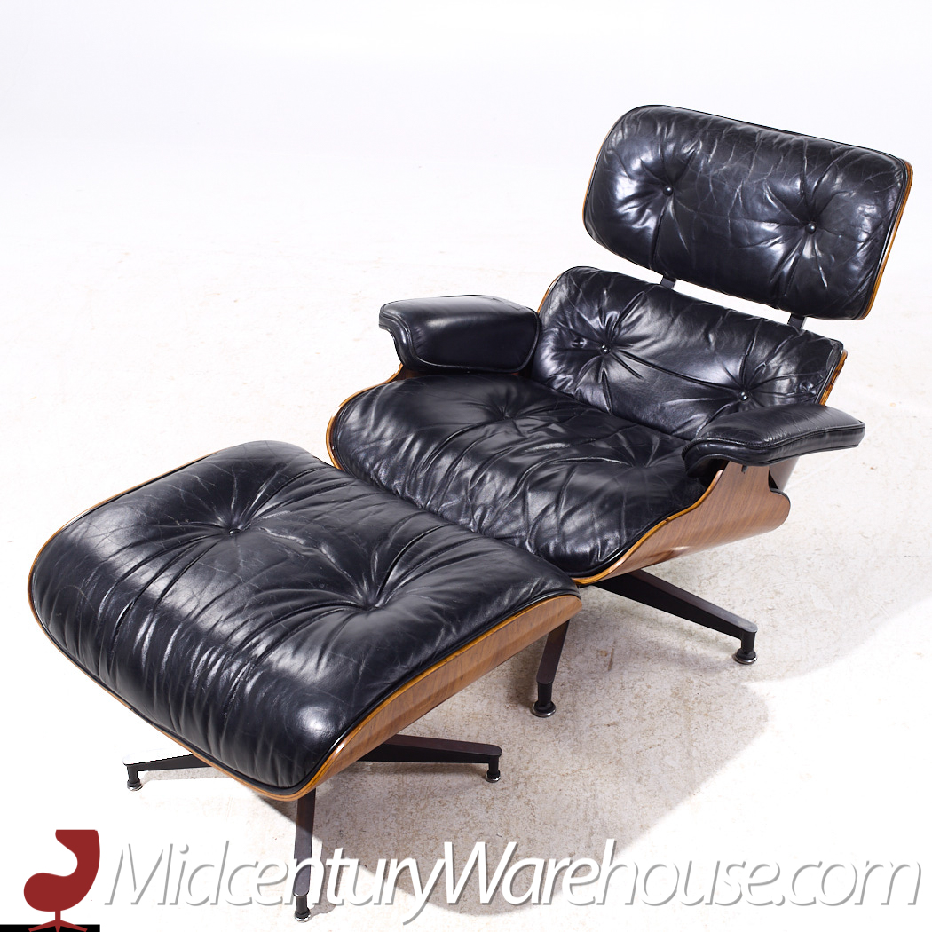 Charles and Ray Eames for Herman Miller Mid Century Rosewood Lounge Chair and Ottoman