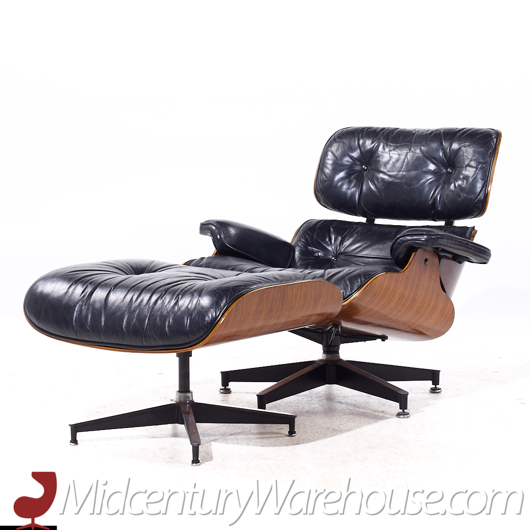 Charles and Ray Eames for Herman Miller Mid Century Rosewood Lounge Chair and Ottoman