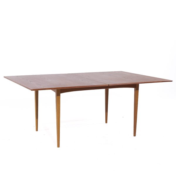 dux mid century danish teak flip top dining table