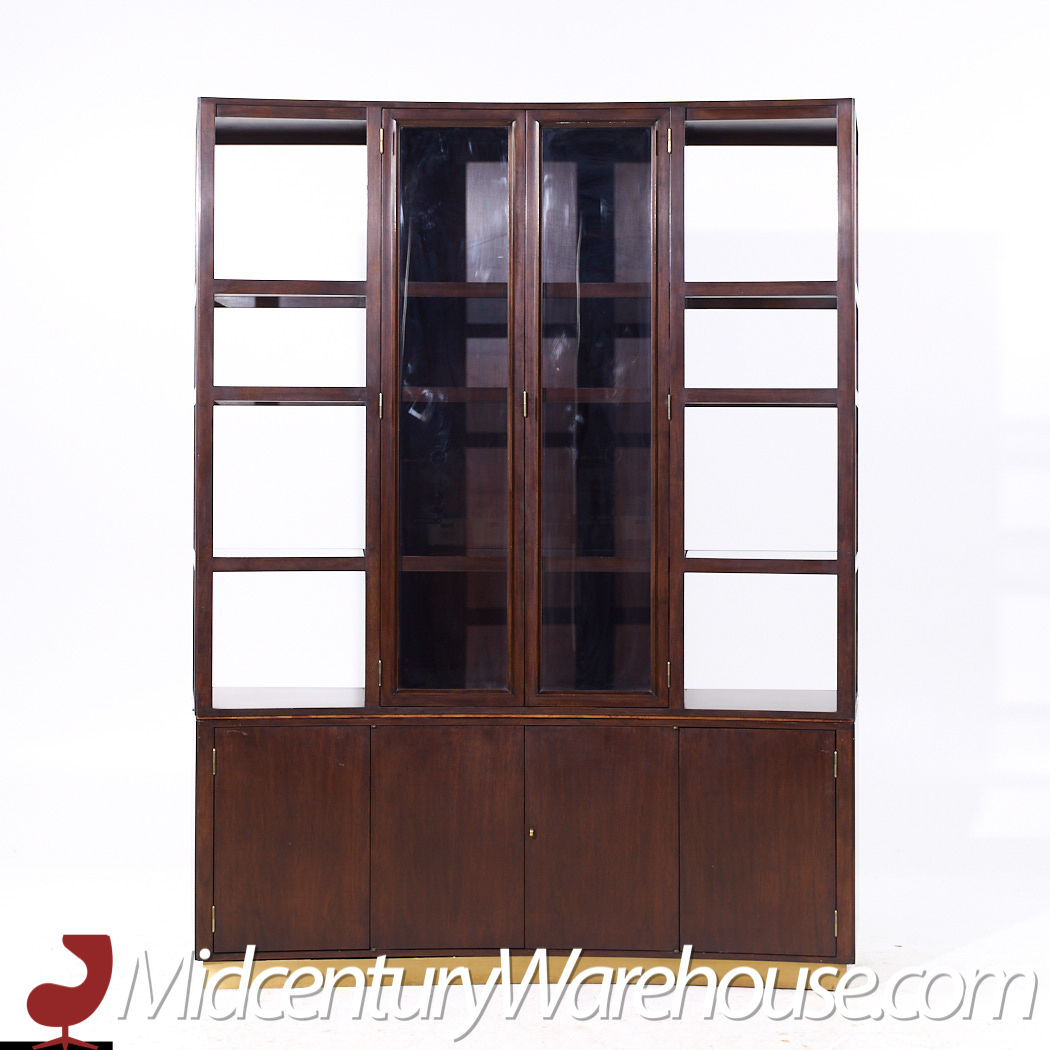 Edward Wormley for Dunbar Model 6027 Mid Century Mahogany and Brass Curved Room Divider