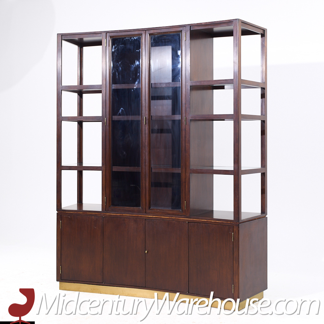 Edward Wormley for Dunbar Model 6027 Mid Century Mahogany and Brass Curved Room Divider