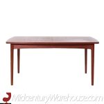 Erik Wørts Mid Century Danish Teak Expanding Dining Table with 4 Leaves