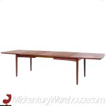 Erik Wørts Mid Century Danish Teak Expanding Dining Table with 4 Leaves