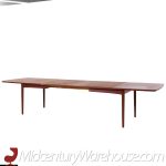 Erik Wørts Mid Century Danish Teak Expanding Dining Table with 4 Leaves