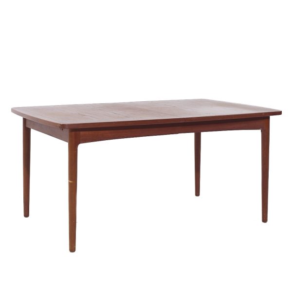 Erik Wørts Mid Century Danish Teak Expanding Dining Table with 4 Leaves